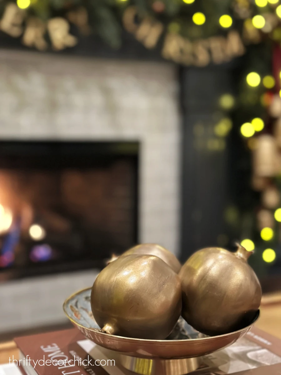 DIY gold pomegranate decor